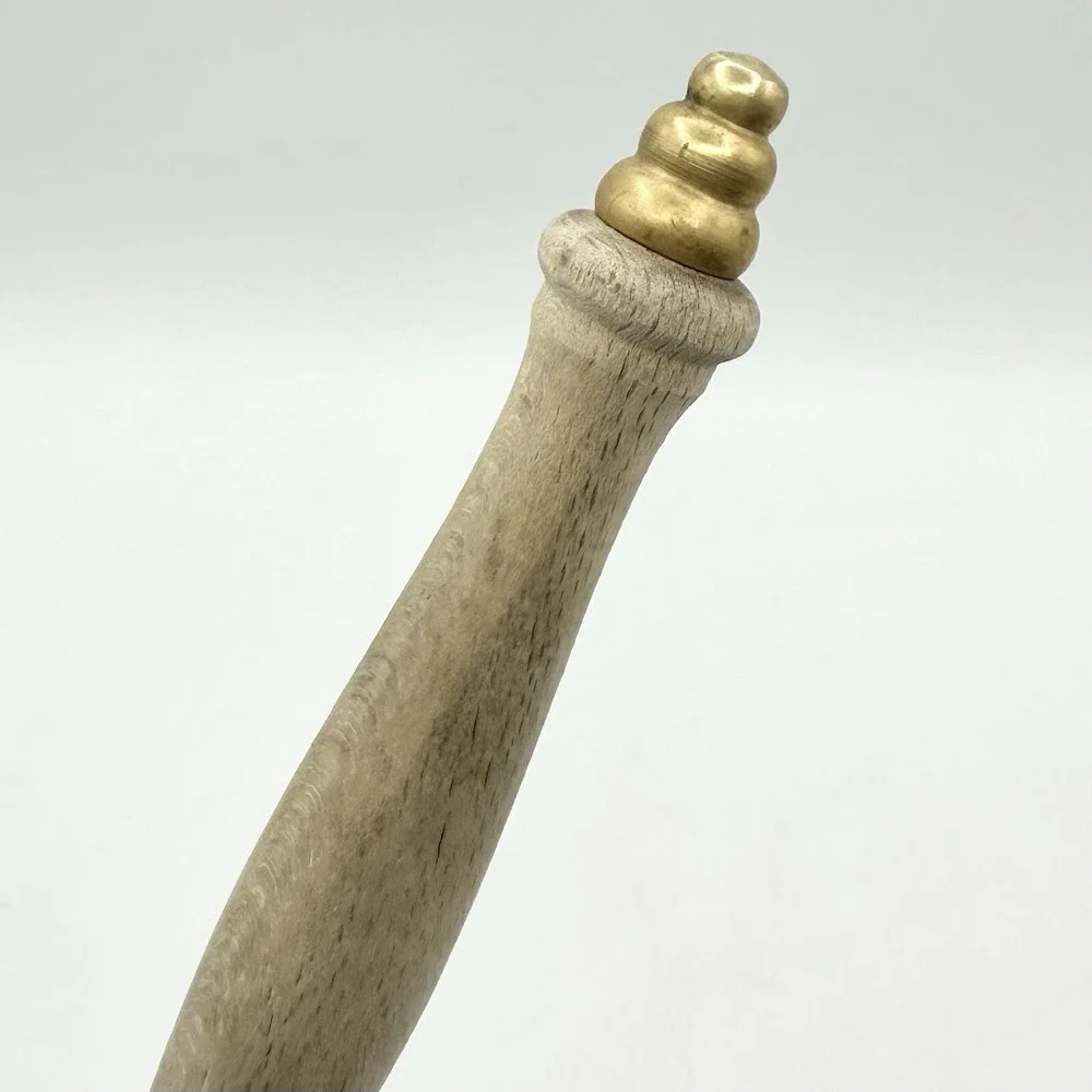 Vintage Metal Skimmer Slotted Spoon Ladle Utensil Wood Handle